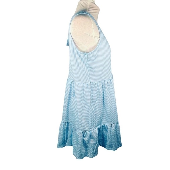 LOVE,FIRE baby doll dress tiered sleeveless a-line striped blue white size XL - Picture 4 of 15